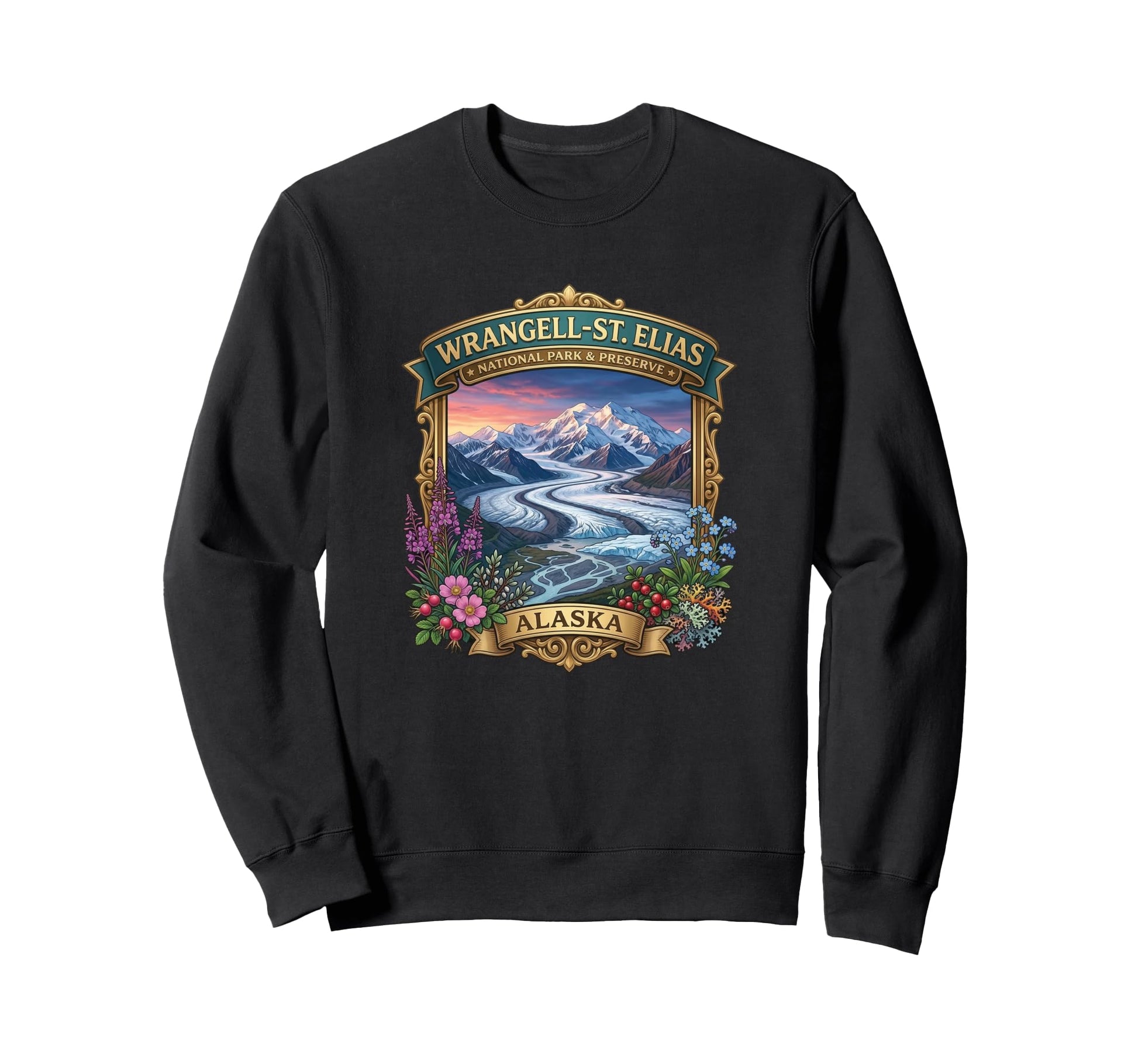 Wrangell St Elias National Park Sweatshirt - Custom Art Print for Adults - T-Shirt, Sweatshirt, Hoodie
