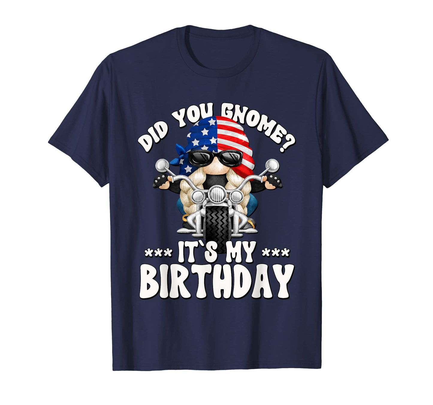 Biker Mom Gnome Patriotic Motorcycle T-Shirt - Unique Graphic for Adults - T-Shirt, Sweatshirt, Hoodie