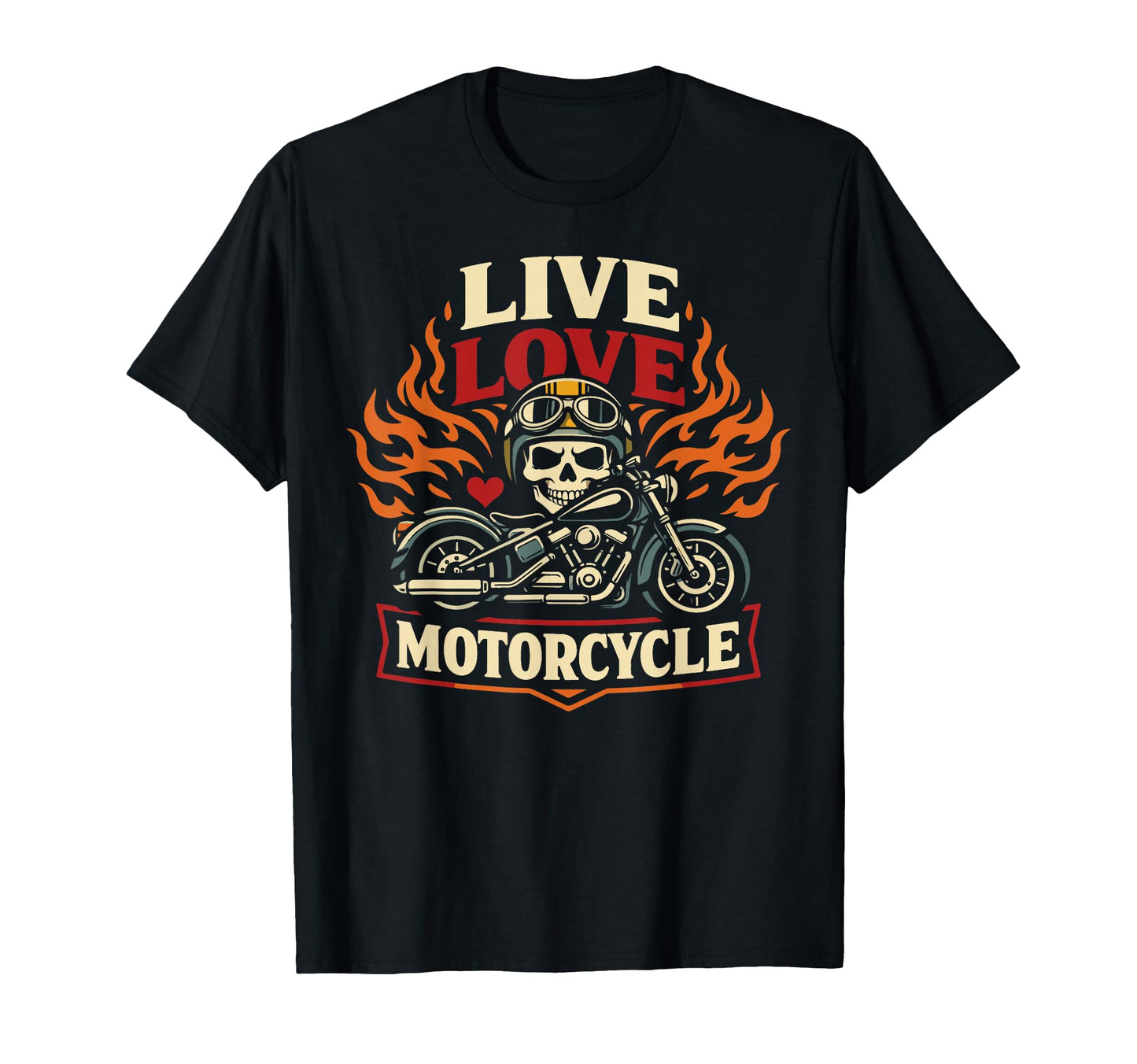 Motorcycle Biker Female Live Love T-Shirt - Casual Everyday Wear Men Women - T-Shirt, Sweatshirt, Hoodie