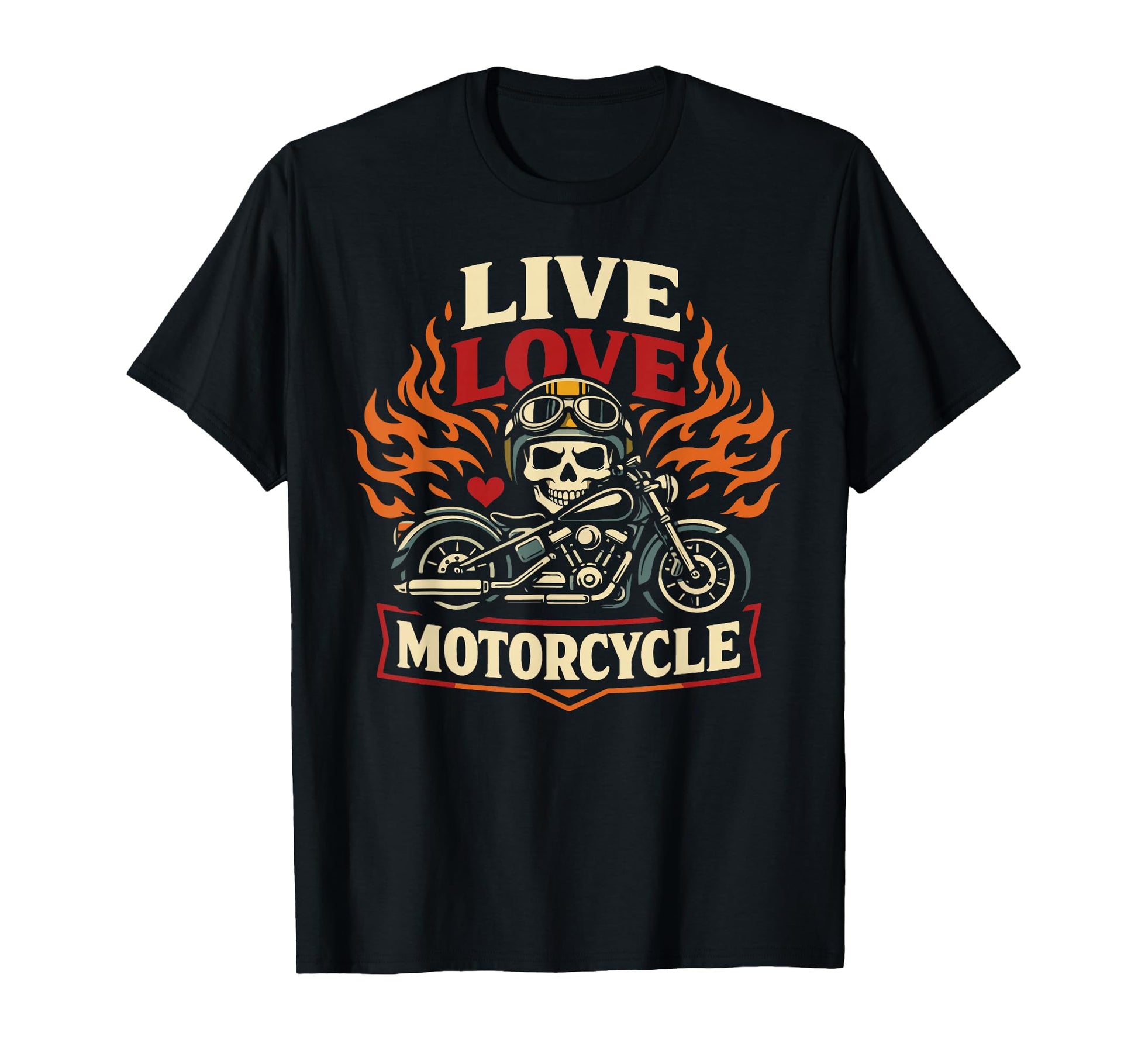 Motorcycle Biker Female Live Love T-Shirt - Casual Everyday Wear Men Women - T-Shirt, Sweatshirt, Hoodie