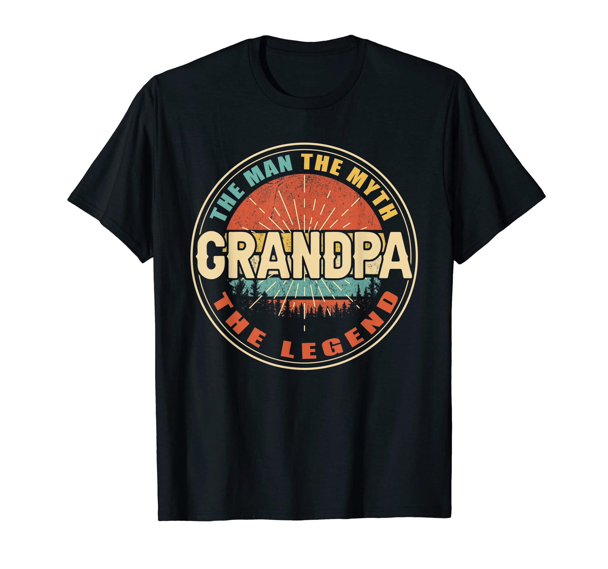 Mens Grandpa Myth Legend Dad Fathers T-Shirt - Custom Art Print Men Women - T-Shirt, Sweatshirt, Hoodie