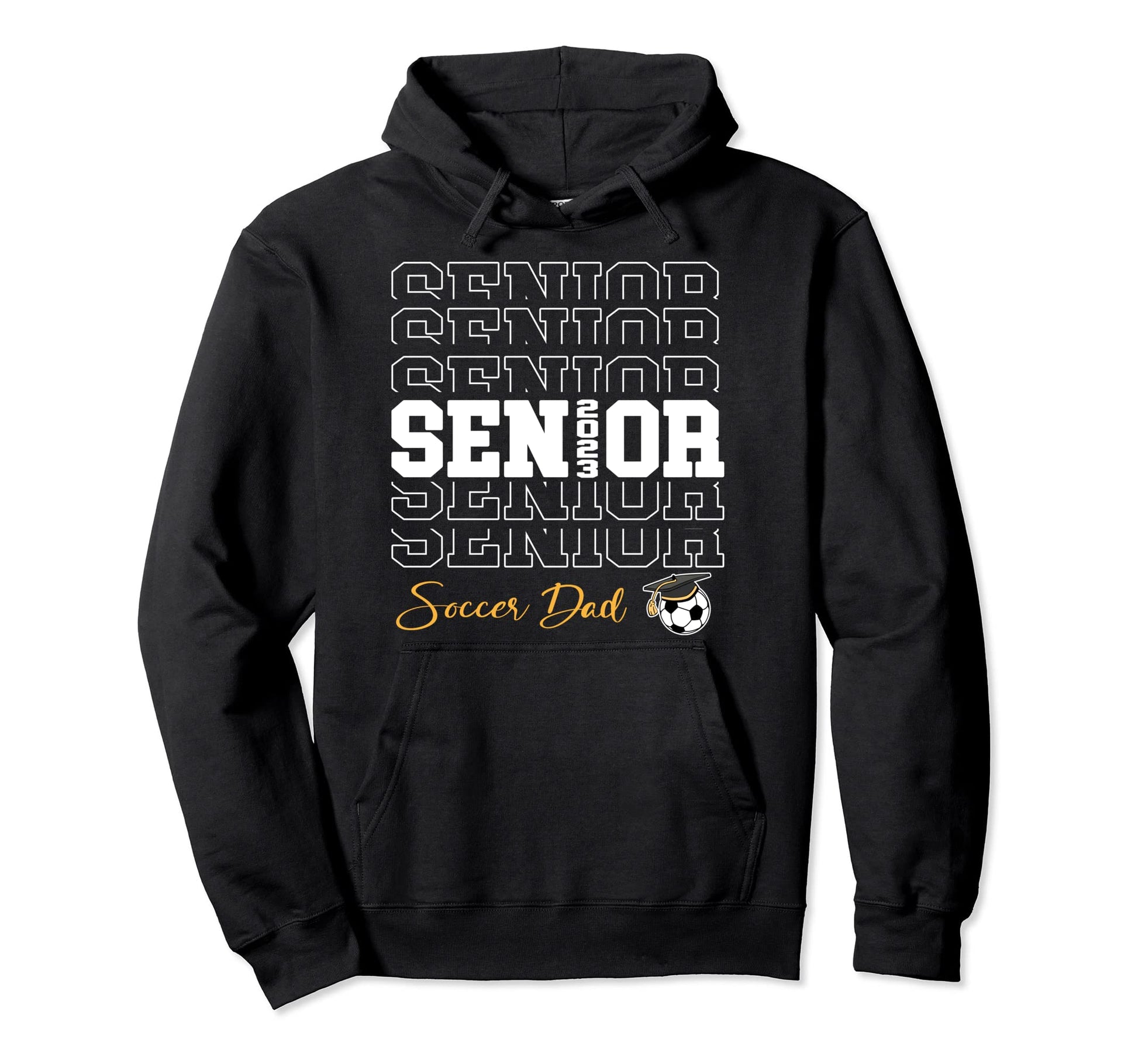 Senior Soccer Dad 2023 Soccer Gift Proud Hoodie - Minimalist Print Unisex - T-Shirt, Sweatshirt, Hoodie