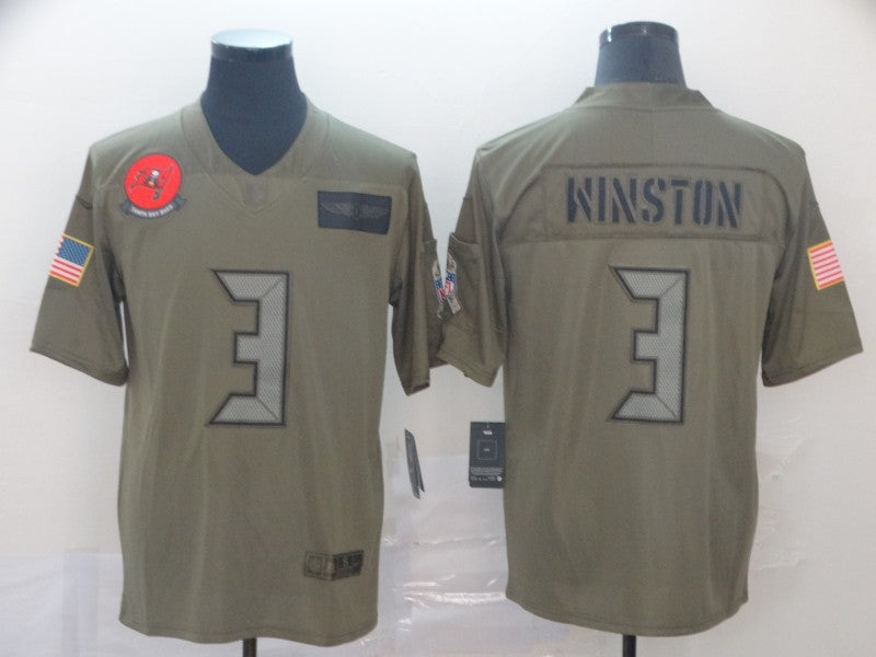 Men's Tampa Bay Buccaneers Jameis Winston #3 Brown Game Jersey1 football jersey product view 1