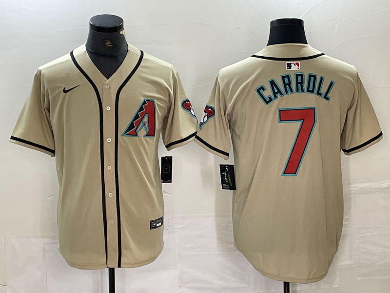 Men's Arizona Diamondbacks Corbin Carroll #7 Cream Limited Player Jersey baseball jersey product view 1