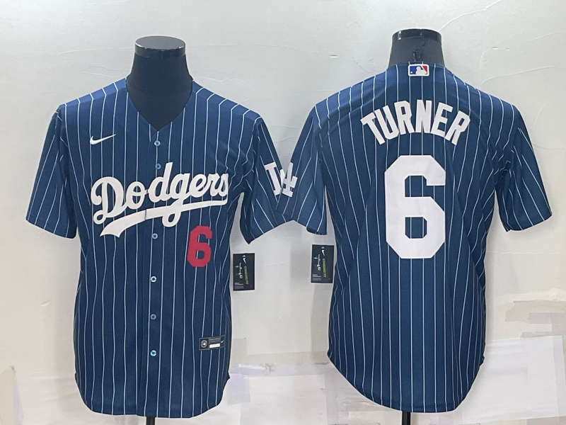 Men's Los Angeles Dodgers Trea Turner Blue Player Jersey baseball jersey product view 1