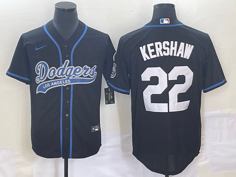 Men's Los Angeles Dodgers Clayton Kershaw Black Player Jersey Joint Edition baseball jersey product view 1
