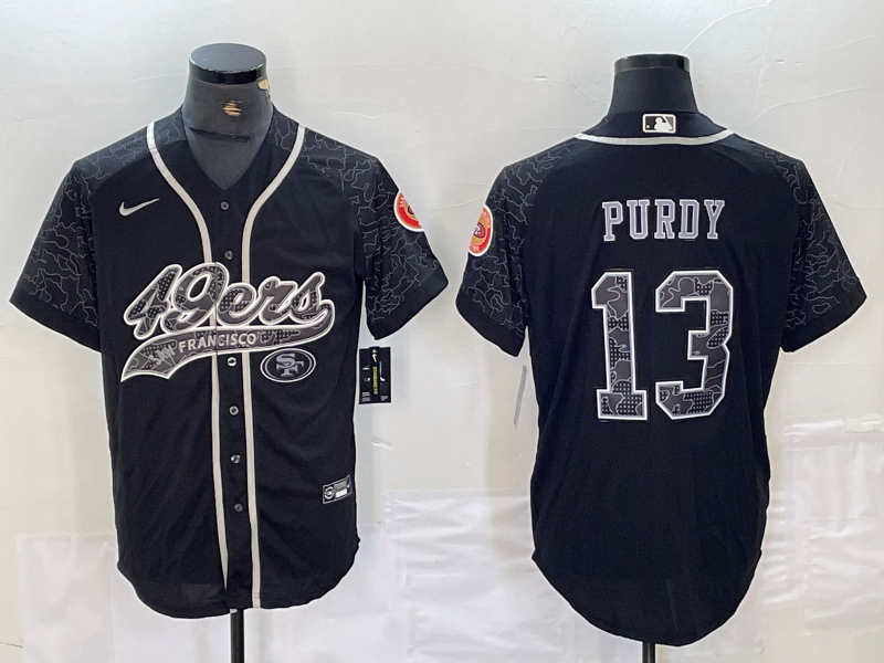 Men's San Francisco 49ers Brock Purdy Black RFLCTV Limited Jersey Joint Edition football jersey product view 1