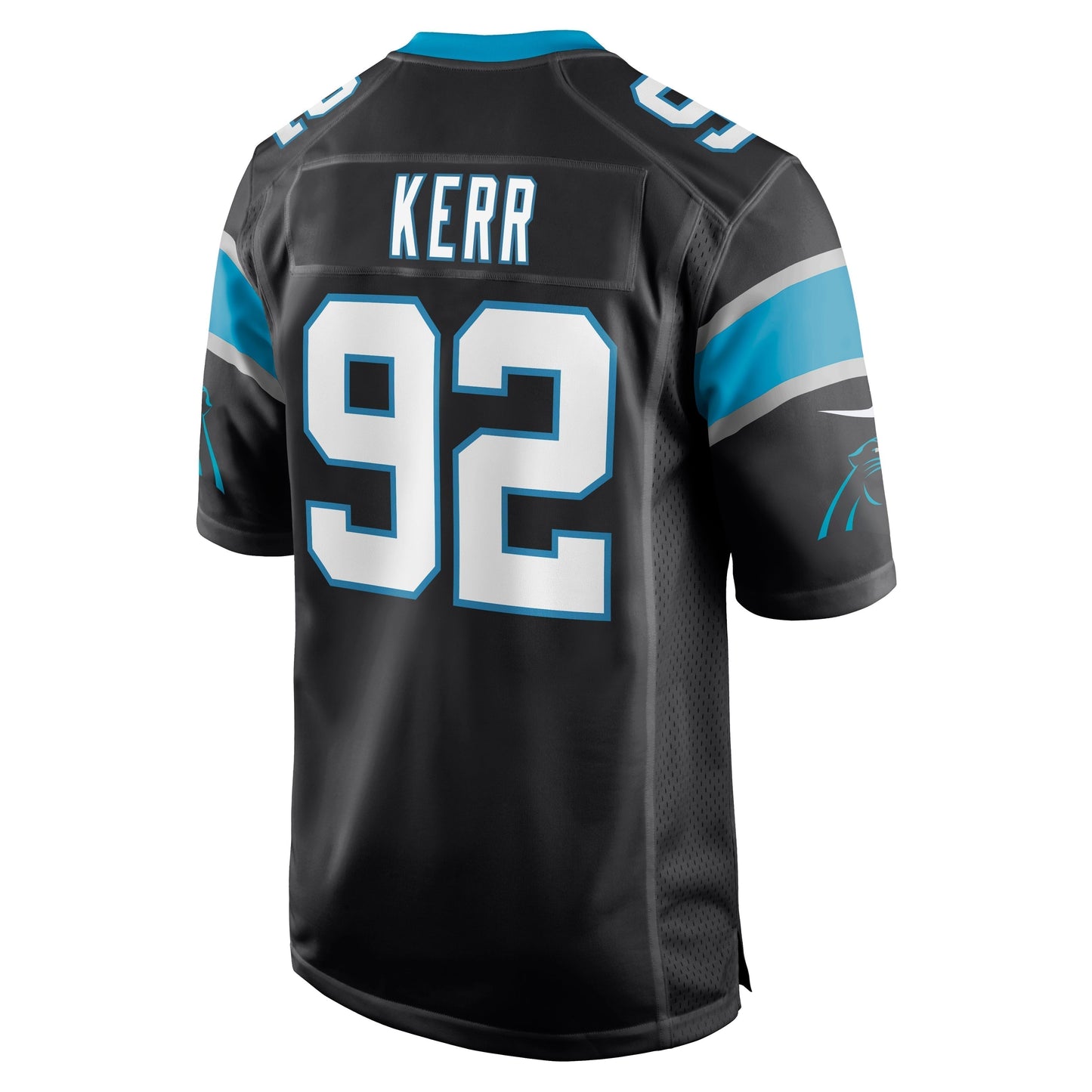 Zach Kerr Carolina Panthers Game Jersey - Black football jersey product view 3
