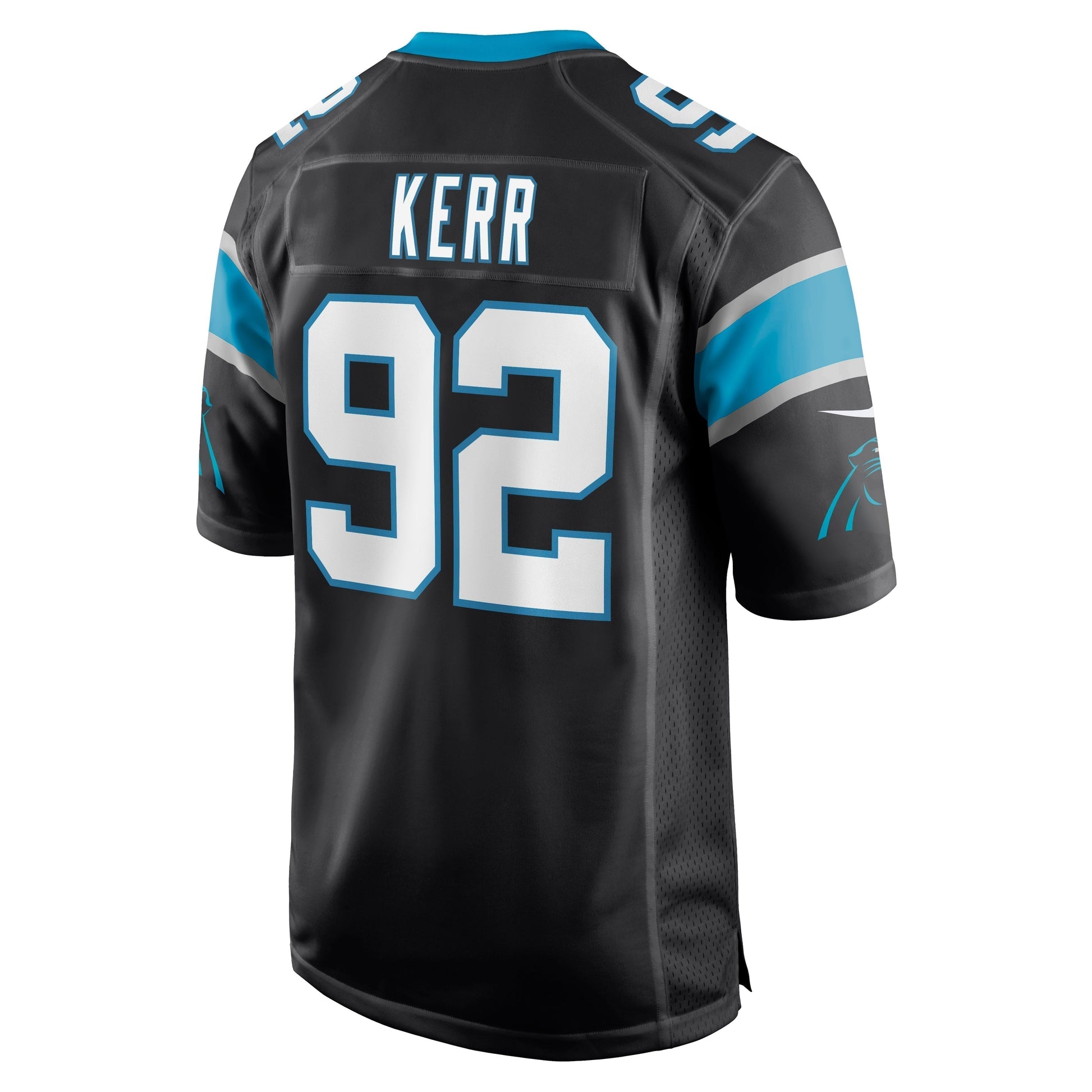 Zach Kerr Carolina Panthers Game Jersey - Black football jersey product view 3