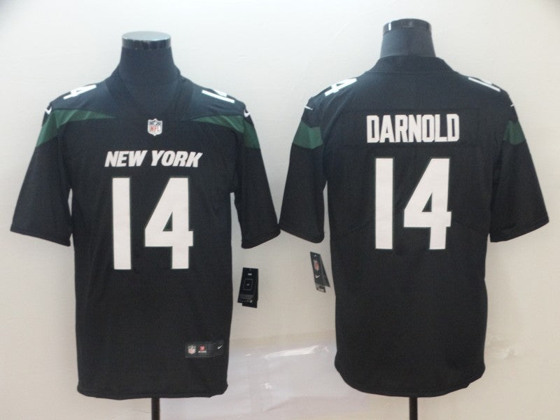 Men's New York Jets Sam Darnold #14 Black Game Player Jersey1 football jersey product view 1