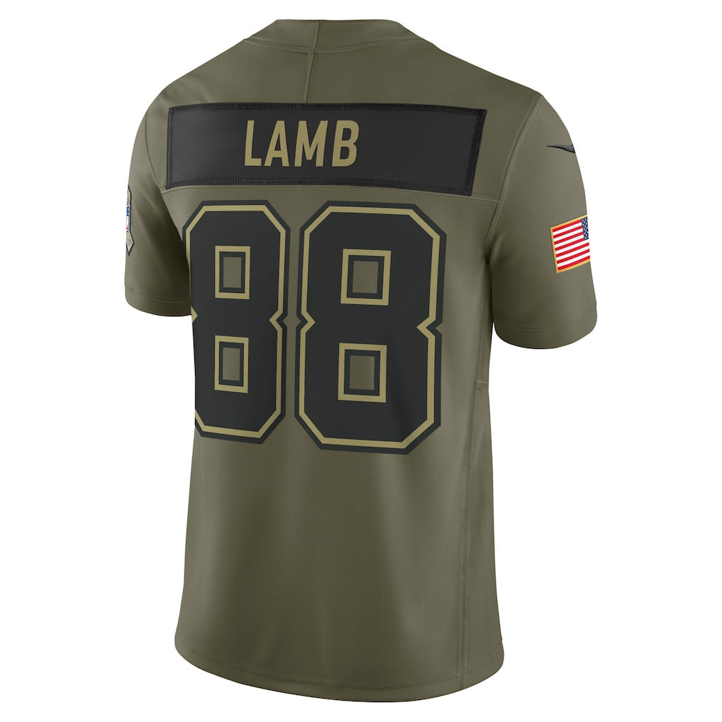 D.Cowboys #88 CeeDee Lamb Olive 2025 Salute to Service Limited Jersey football jersey product view 1
