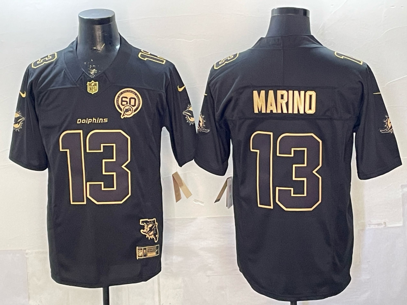 Men's Miami Dolphins Dan Marino #13 Black Player Game Jersey football jersey product view 1