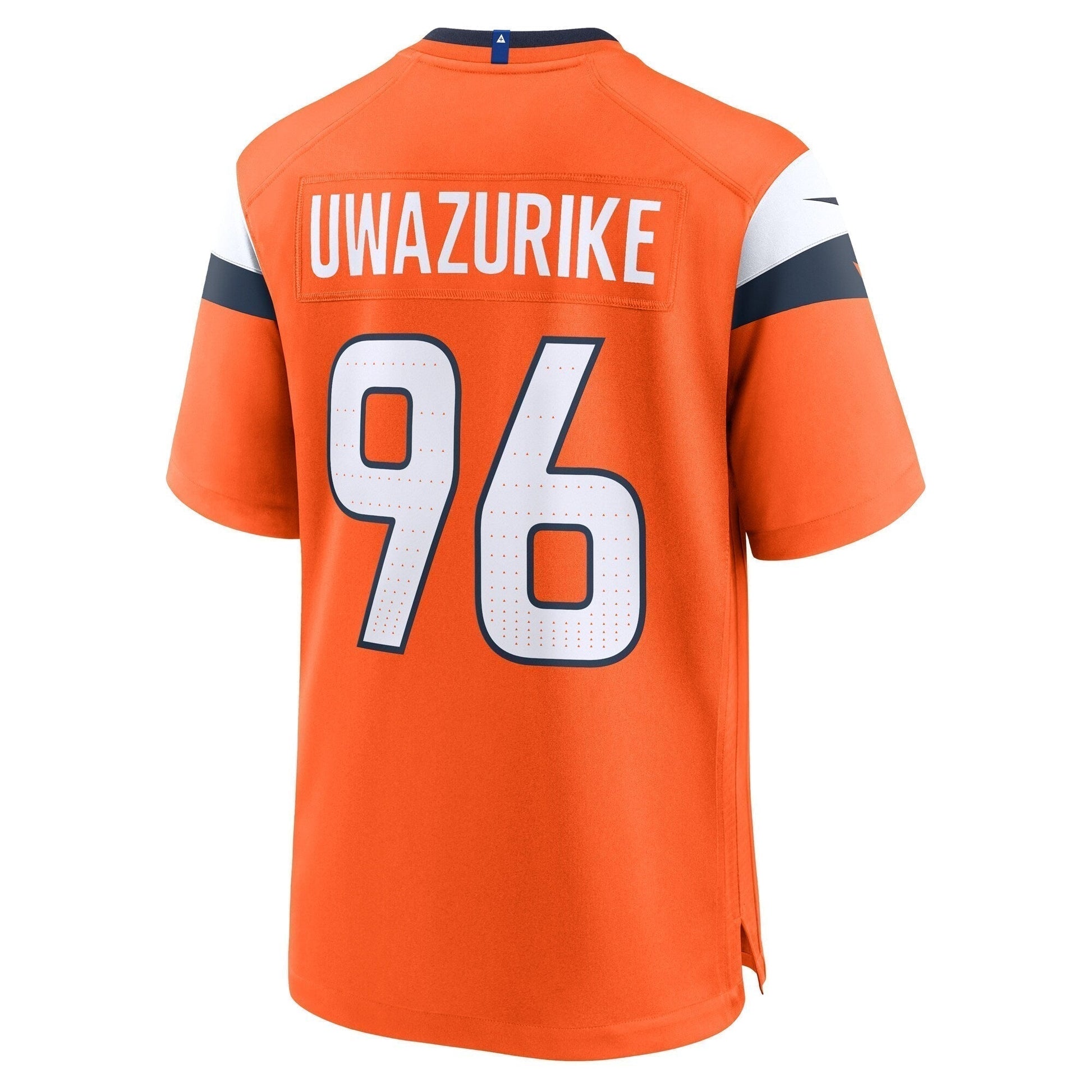 Eyioma Uwazurike Denver Broncos Team Game Jersey - Orange football jersey product view 3