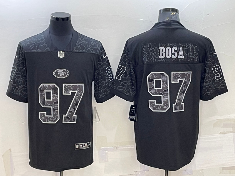 Men's San Francisco 49ers Nick Bosa Black Retired Player RFLCTV Limited Jersey football jersey product view 1