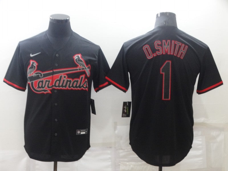 Men's St. Louis Cardinals Ozzie Smith Black Replica Baseball Jersey baseball jersey product view 1