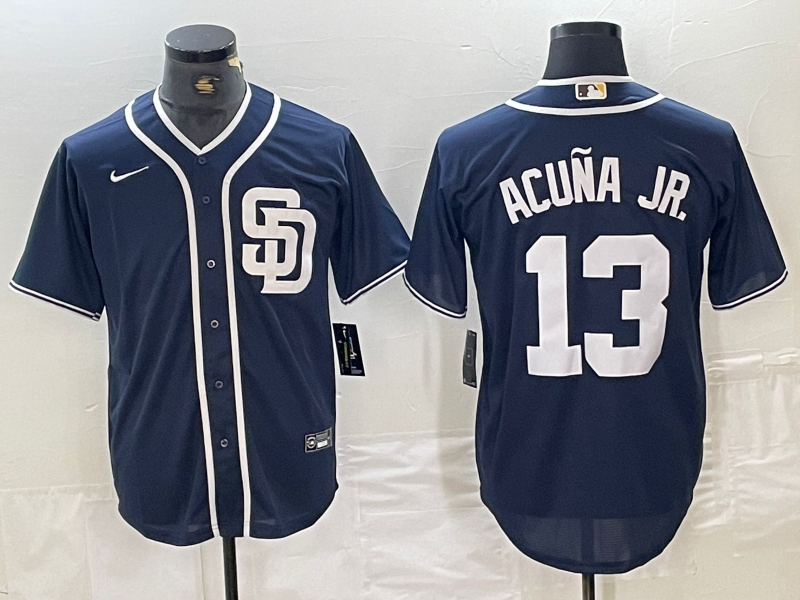 Men's San Diego Padres Manny Machado #13 Navy Limited Player Jersey baseball jersey product view 1