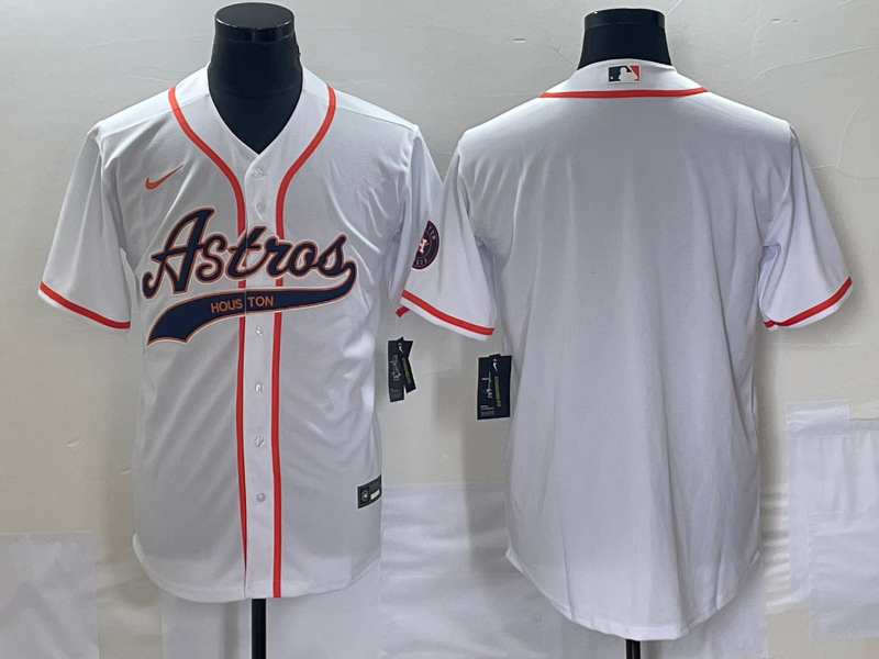 Men's Houston Astros White Replica Blank Jersey Joint Edition baseball jersey product view 1