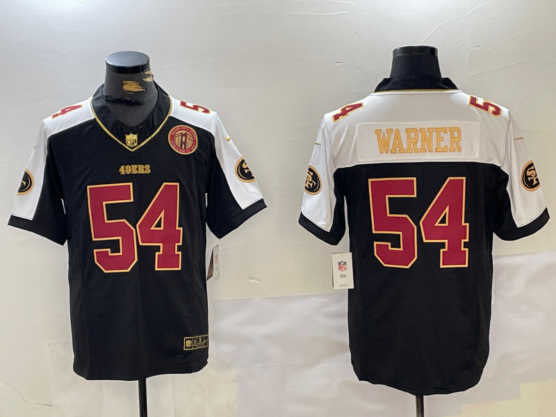 Men's San Francisco 49ers Fred Warner Black Game Team Jersey football jersey product view 1
