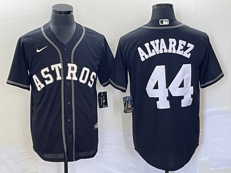 Men's Houston Astros Yordan Alvarez Black Lights Out Replica Player Jersey baseball jersey product view 1