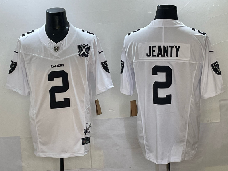 Men's Las Vegas Raiders Ashton Jeanty White Game Jersey football jersey product view 1