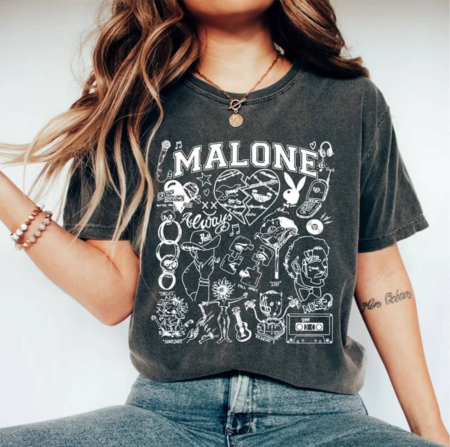 Post Malone Howdy Sweatshirt Sunflower Tour Tee Unisex T-shirt, Sweatshirt, Hoodie, Long Sleeve Tee - T-Shirt, Sweatshirt, Hoodie