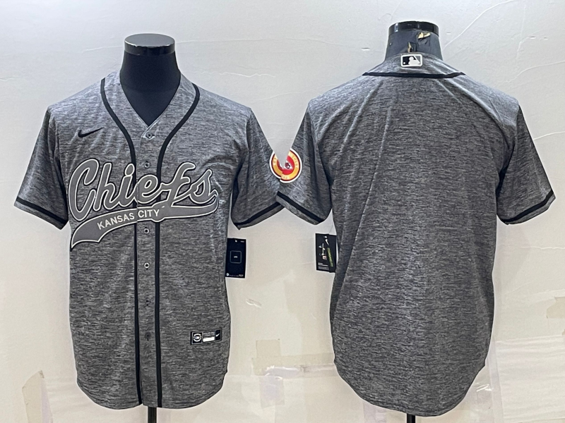 Men's Kansas City Chiefs Grey Blank Jersey football jersey product view 1