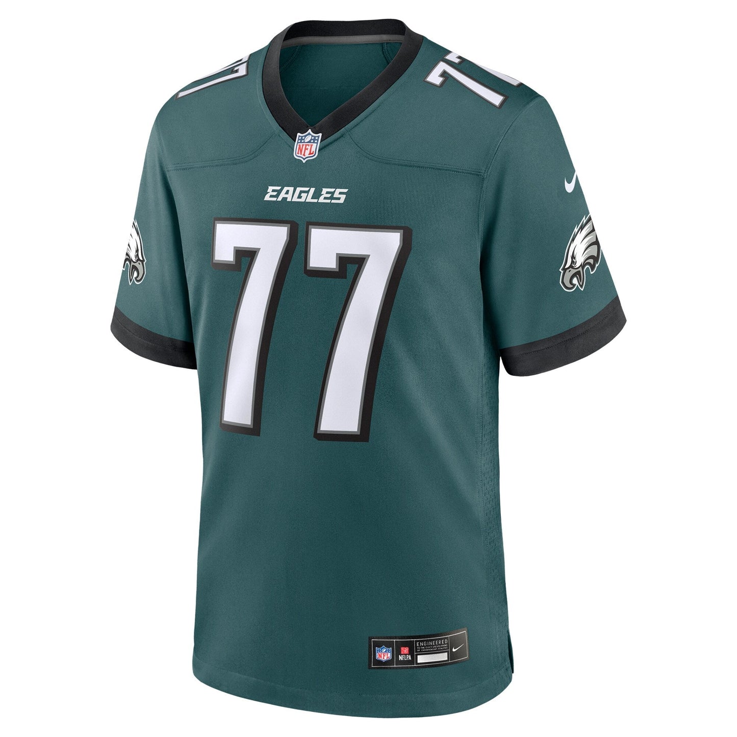 Mekhi Becton Philadelphia Eagles Team Game Jersey - Midnight Green football jersey product view 2