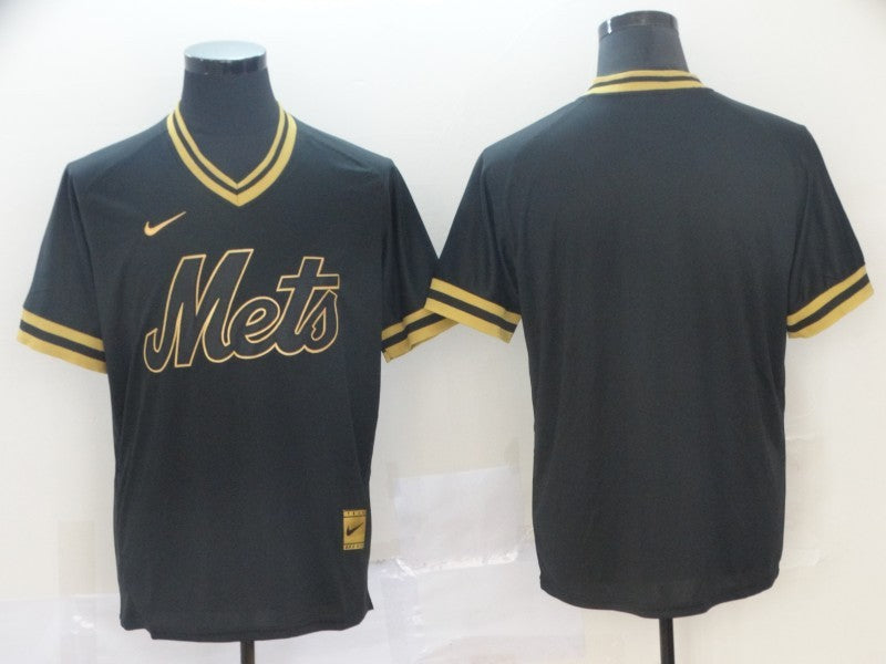 Men's New York Mets Black Replica Blank Jersey baseball jersey product view 1