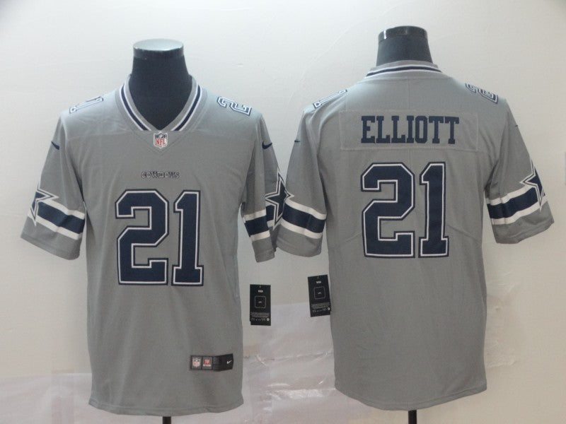 Men's Dallas Cowboys Ezekiel Elliott #21 Gray Inverted Legend Jersey1 football jersey product view 1