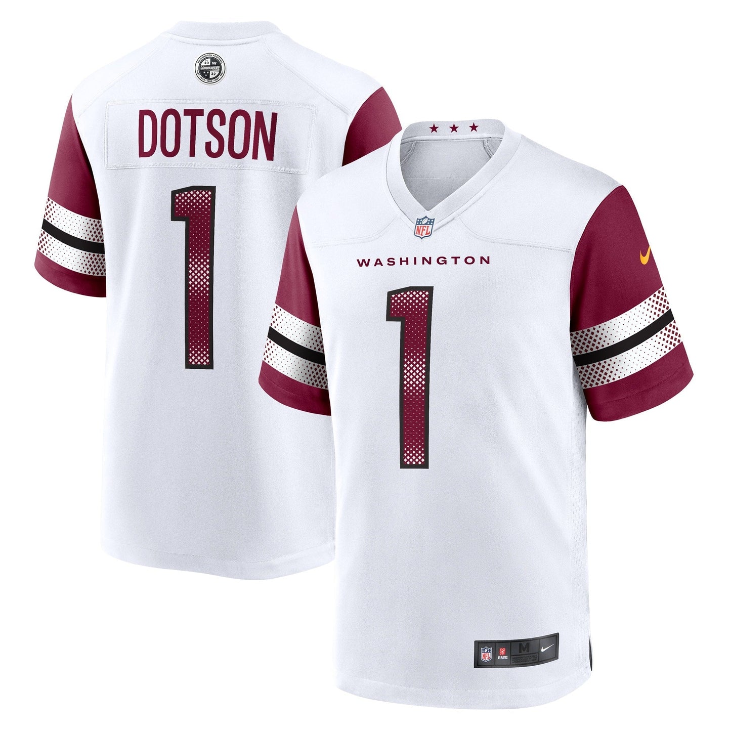 Jahan Dotson Washington Commanders Game Jersey - White football jersey product view 1