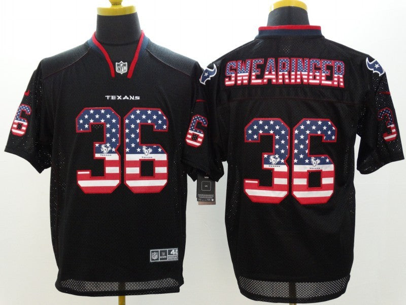 Men's Houston Texans D. J. Swearinger #36 Black Game Jersey1 football jersey product view 1