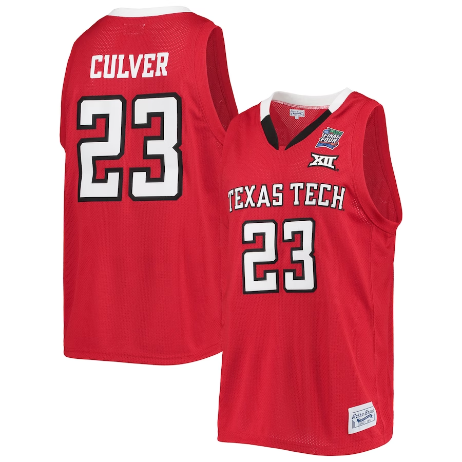 Men's Texas Tech Red Raiders Jarrett Culver #23 Red Player Game Jersey football jersey product view 1
