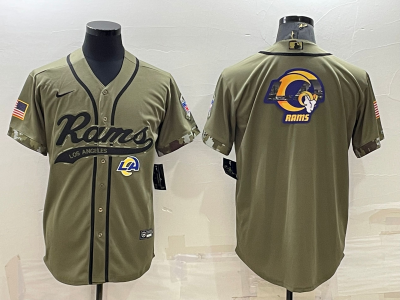 Men's Los Angeles Rams Olive 2022 Salute To Service Limited Jersey1 football jersey product view 1