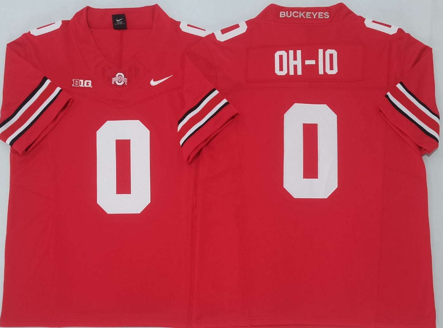 Men's Ohio State Buckeyes OH-10 #0 Red Player Game Jersey sports jersey product view 1