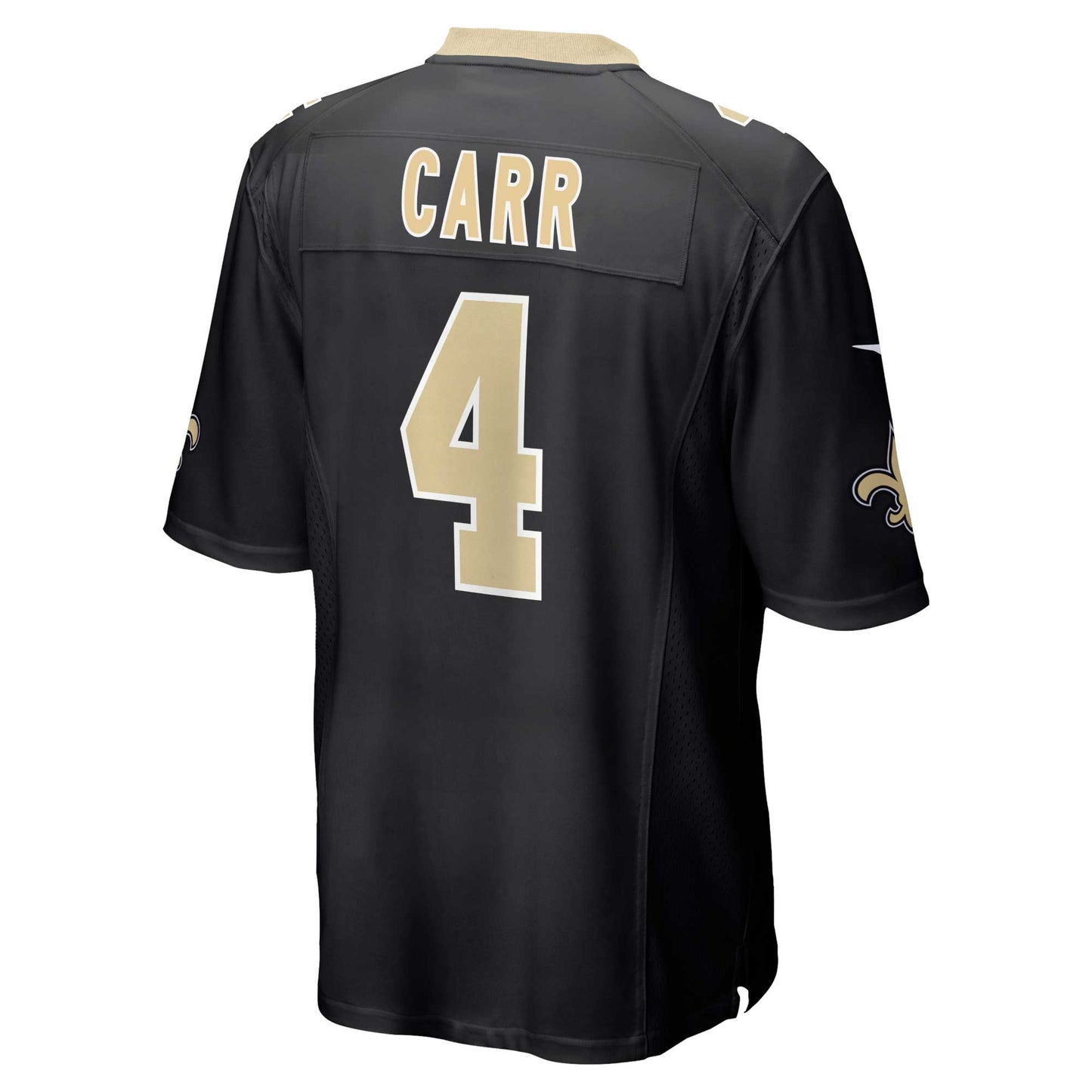 Derek Carr New Orleans Saints Game Jersey - Black football jersey product view 3