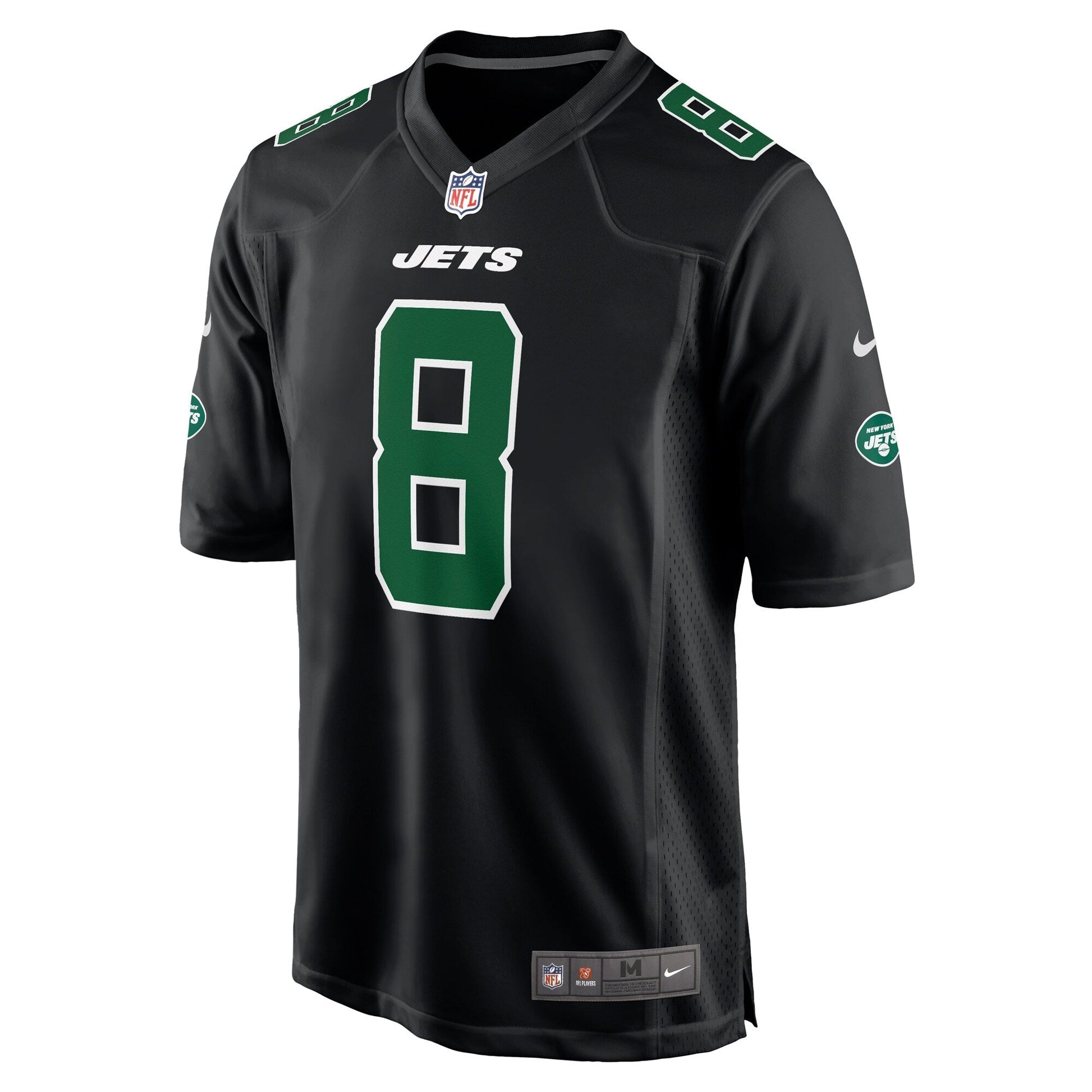 Aaron Rodgers New York Jets Fashion Game Jersey - Black football jersey product view 2
