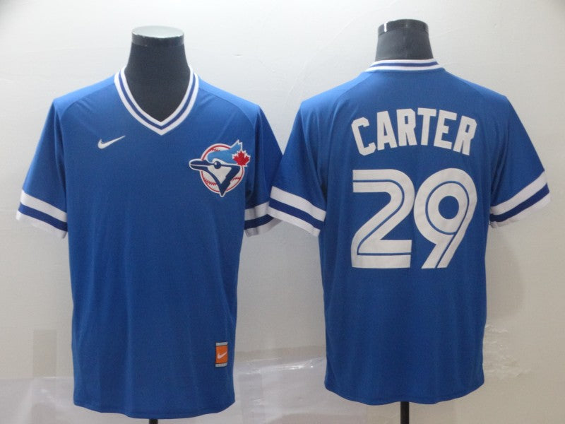 Men's Toronto Blue Jays1 Joe Carter #29 Blue Replica Player Jersey baseball jersey product view 1