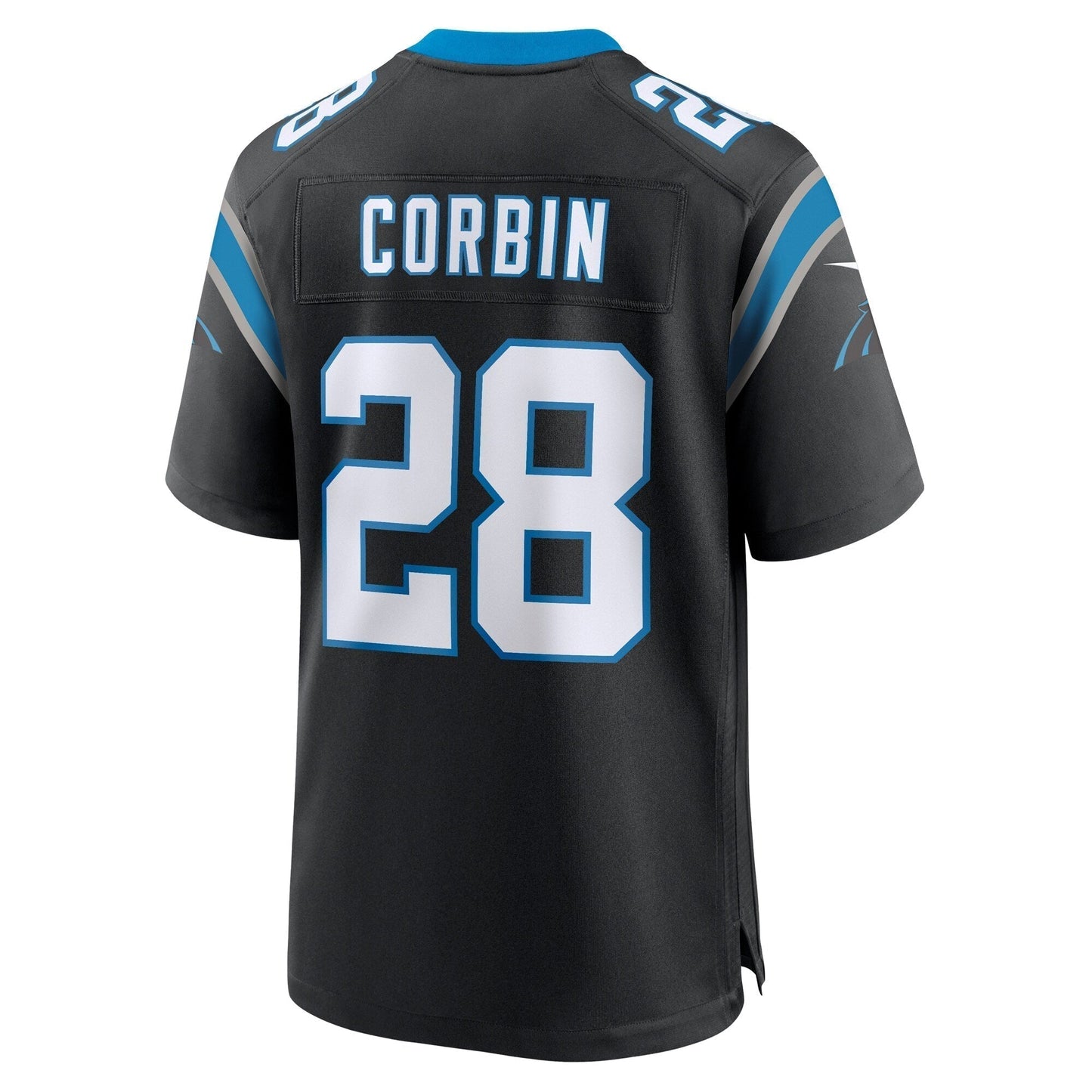 Jashaun Corbin Carolina Panthers Team Game Jersey - Black football jersey product view 3