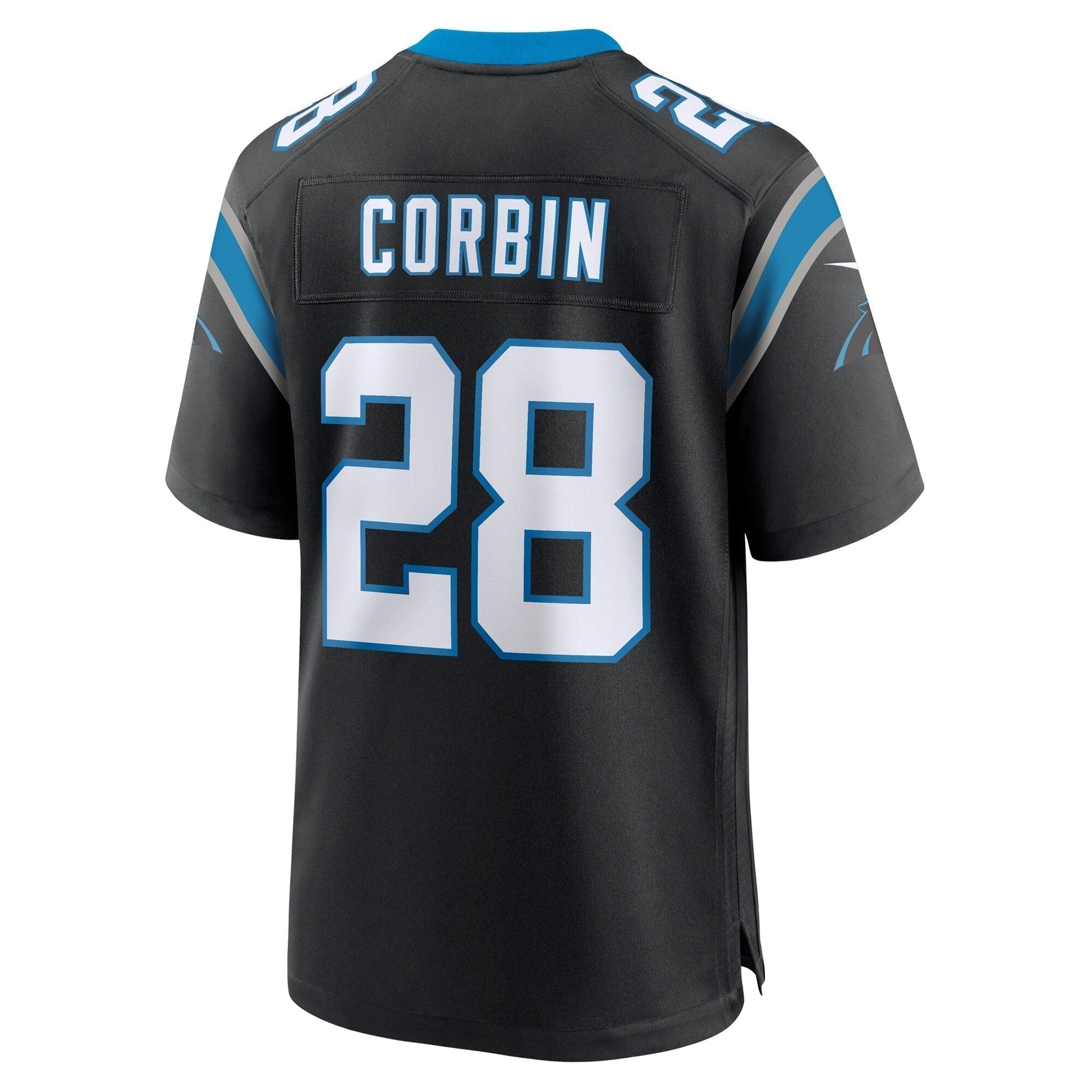 Jashaun Corbin Carolina Panthers Team Game Jersey - Black football jersey product view 3