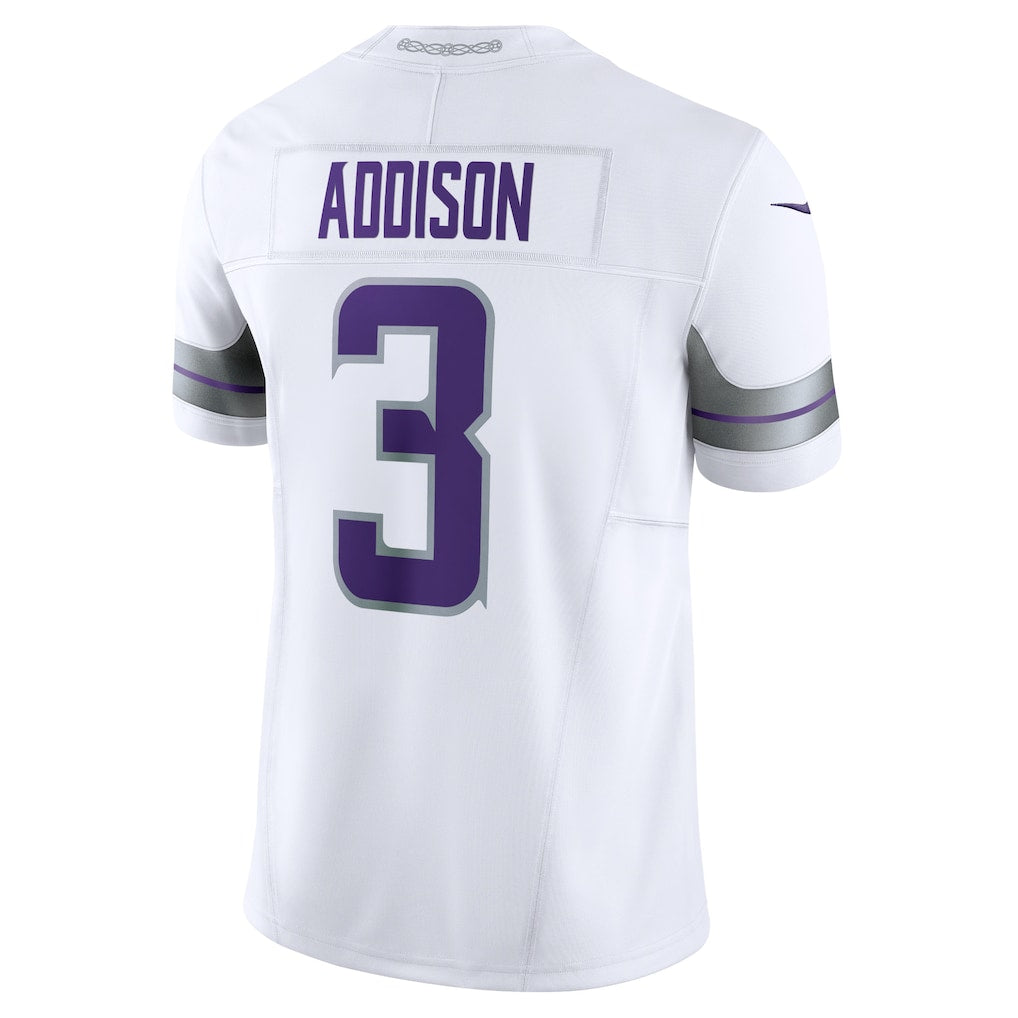 M.Vikings #3 Jordan Addison White Alternate Vapor F.U.S.E. Limited Jersey basketball jersey product view 1