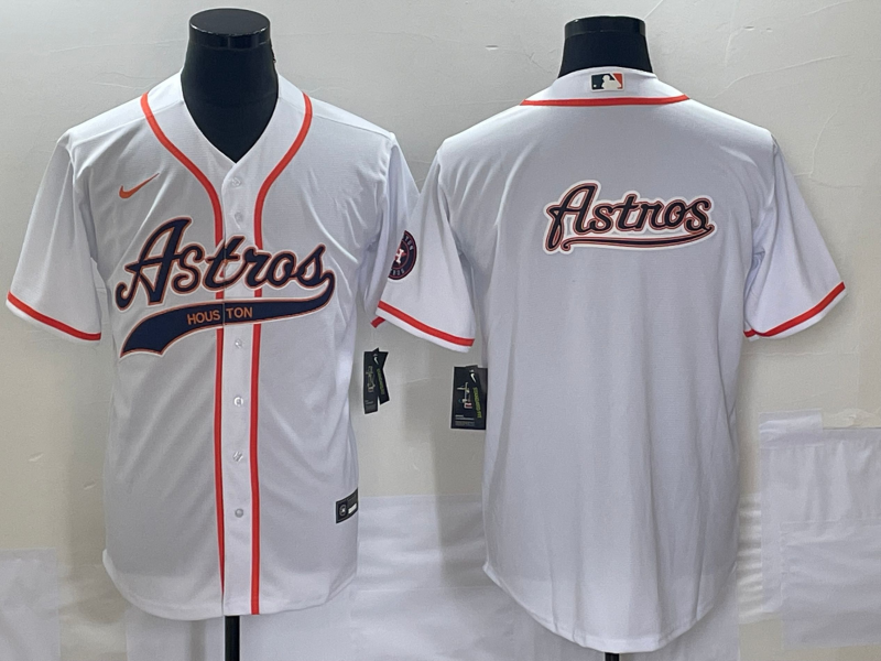 Men's Houston Astros White Replica Team Jersey1 Joint Edition baseball jersey product view 1