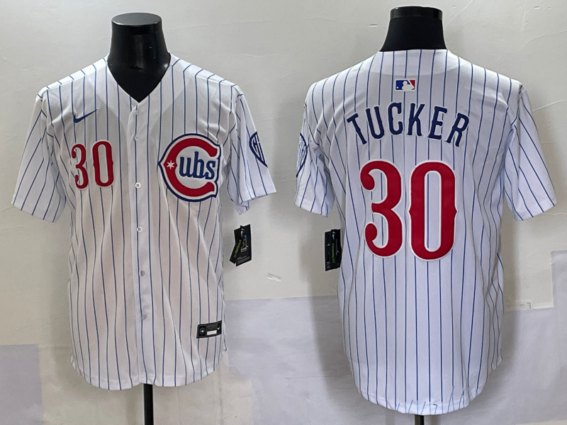 Men's Chicago Cubs Kyle Tucker #30 White Game Player Jersey baseball jersey product view 1