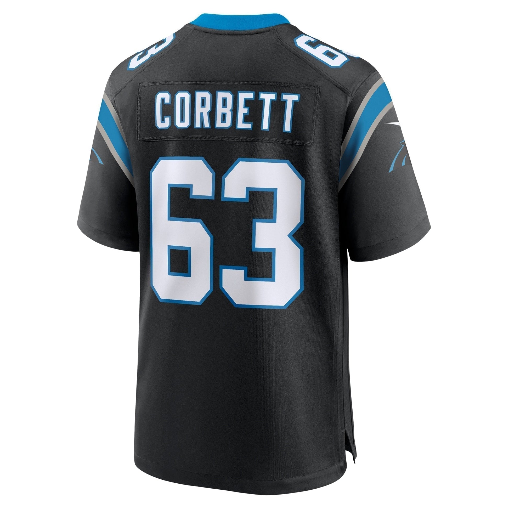 Austin Corbett Carolina Panthers Team Game Jersey - Black football jersey product view 3