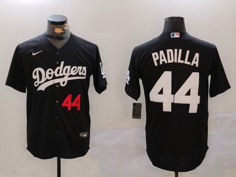 Men's Los Angeles Dodgers Vicente Padilla #44 Black Replica Player Jersey1 baseball jersey product view 1
