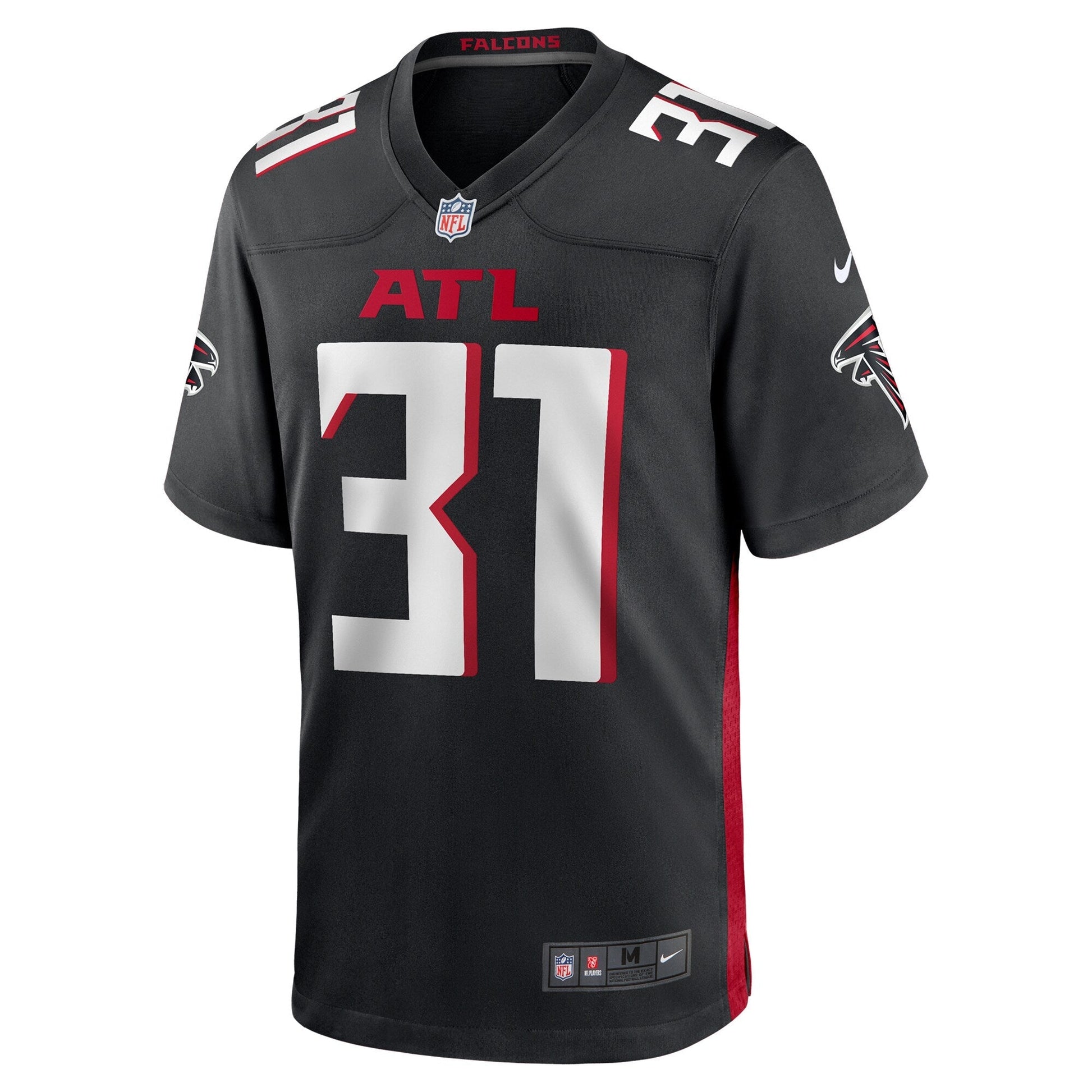 Justin Simmons Atlanta Falcons Team Game Jersey - Black football jersey product view 2