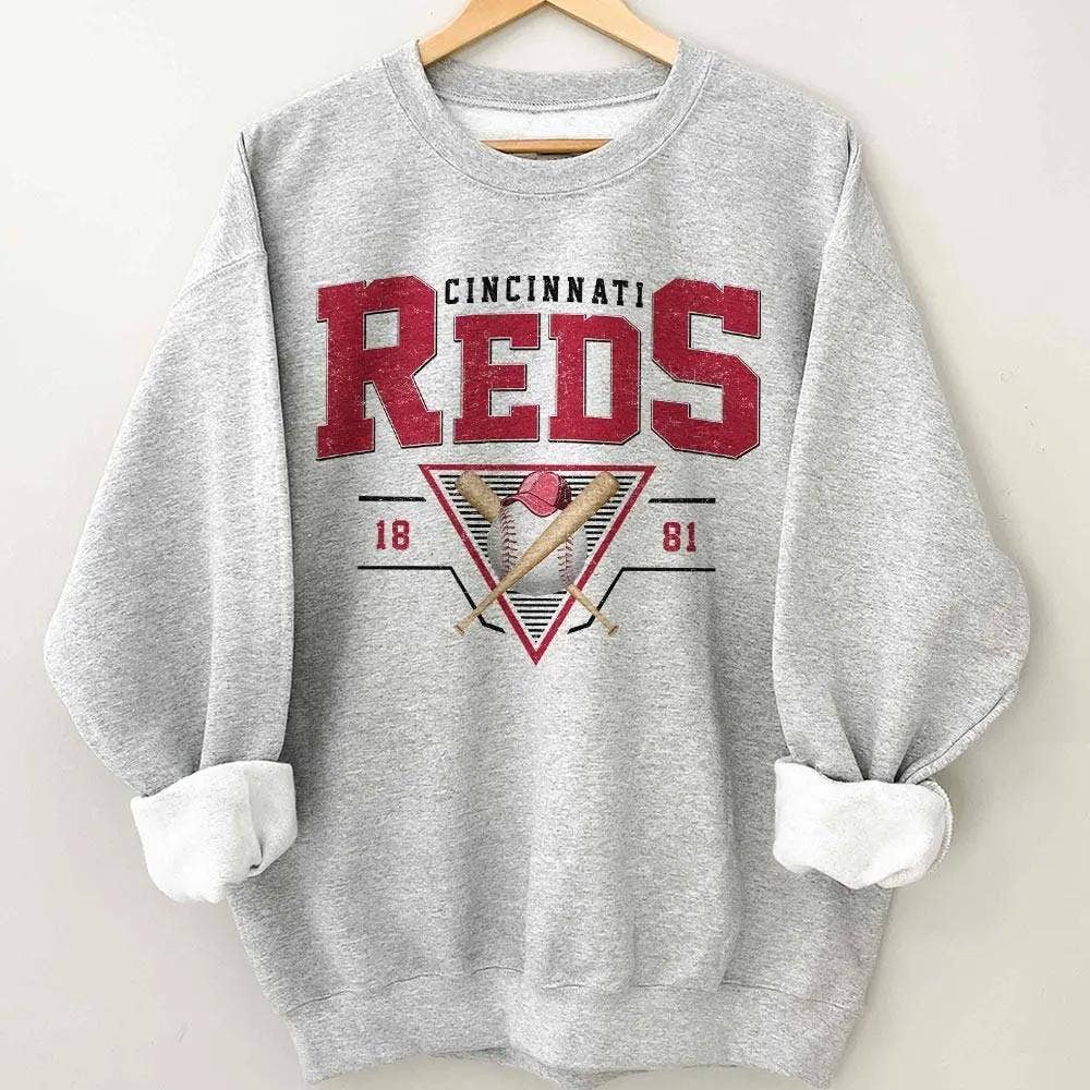 Cincinnati Baseball Crewneck Sweatshirt Vintage Style Unisex T-shirt, Sweatshirt, Hoodie, Long Sleeve Tee - T-Shirt, Sweatshirt, Hoodie