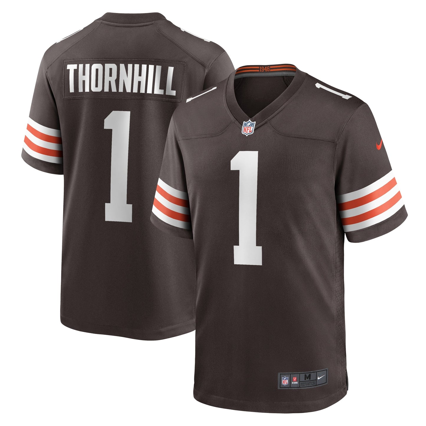 Juan Thornhill Cleveland Browns Game Jersey - Brown football jersey product view 1