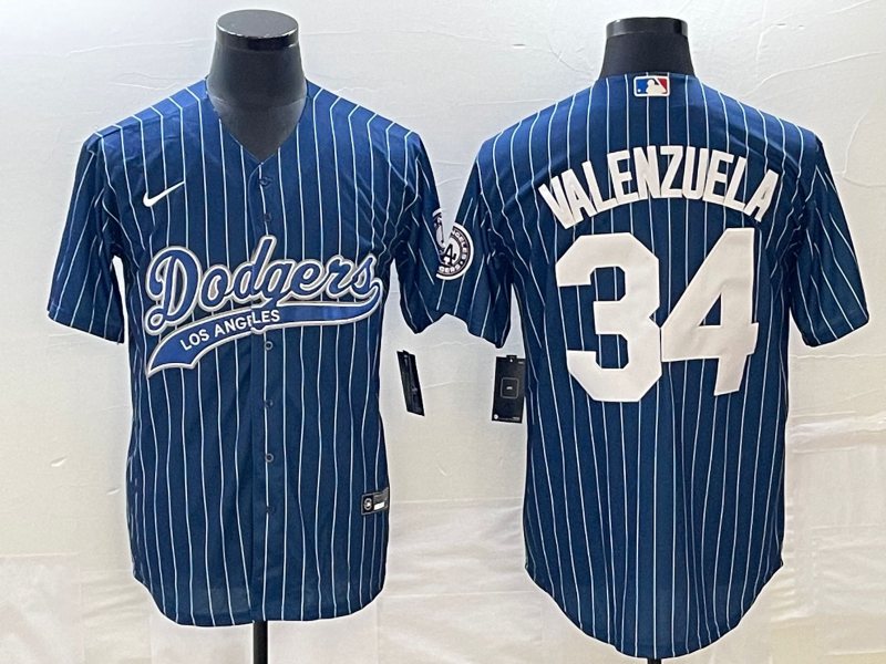 Men's Los Angeles Dodgers Fernando Valenzuela Blue Player Jersey Joint Edition baseball jersey product view 1