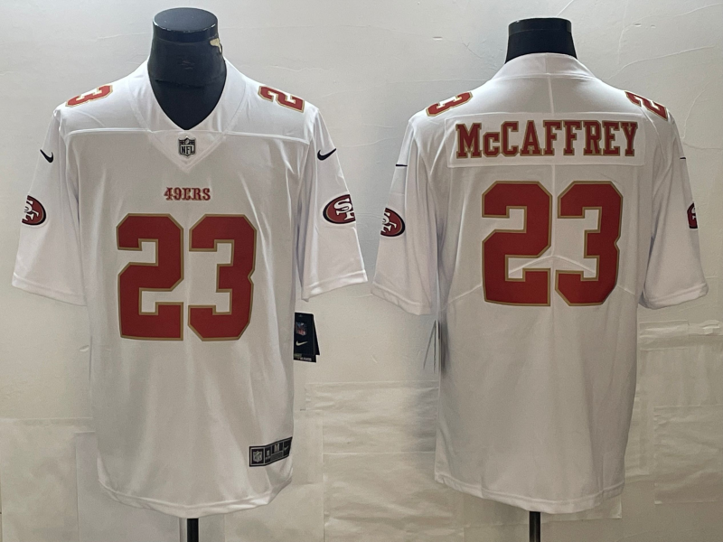 Men's San Francisco 49ers Christian McCaffrey Tundra White Fashion Game Jersey football jersey product view 1