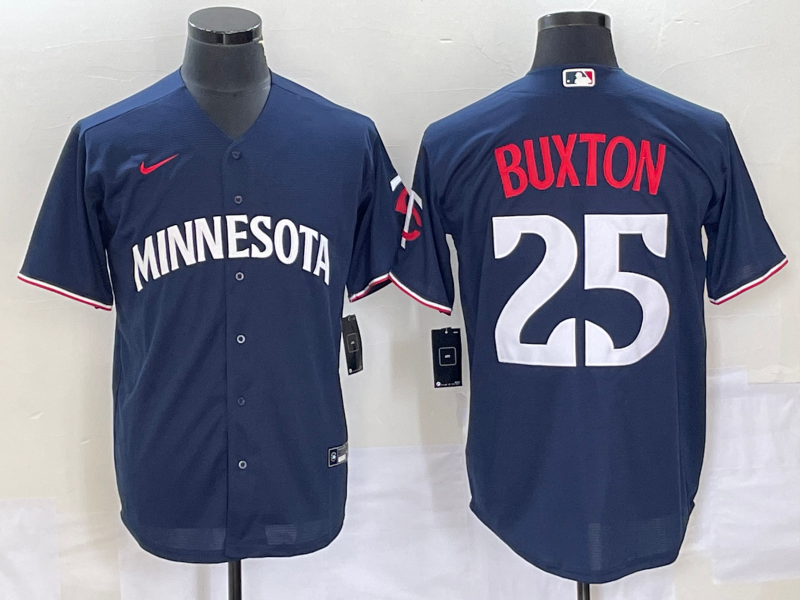 Men's Minnesota Twins Byron Buxton Navy Alternate Replica Player Jersey baseball jersey product view 1